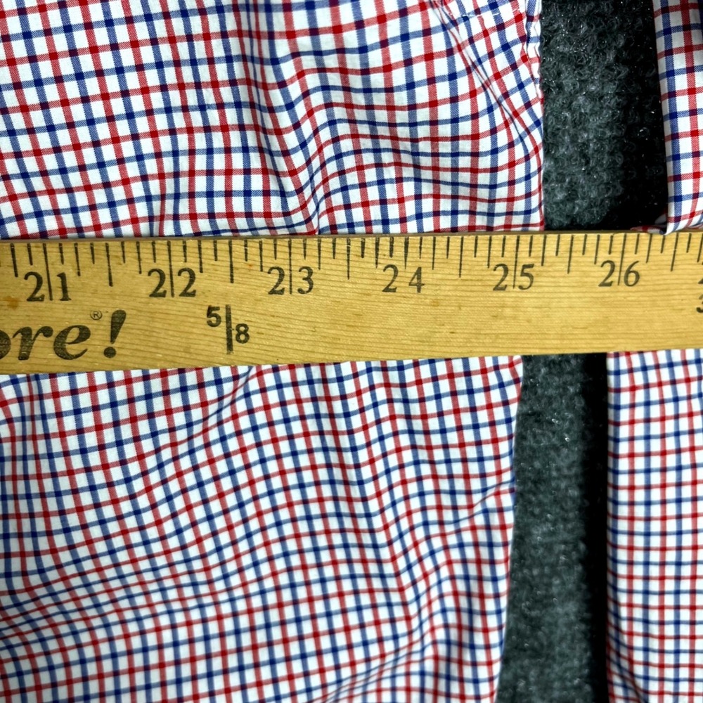 Ralph Lauren Button Down Mens XL Red White Blue Check Cotton Stretch Long Sleeve - Picture 7 of 8